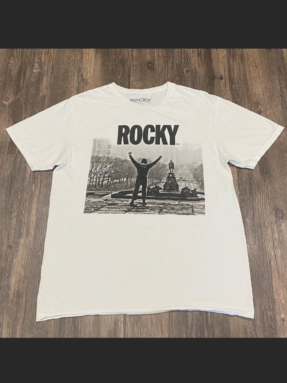 Officially Licensed Rocky White Graphic T Shirt - Size M